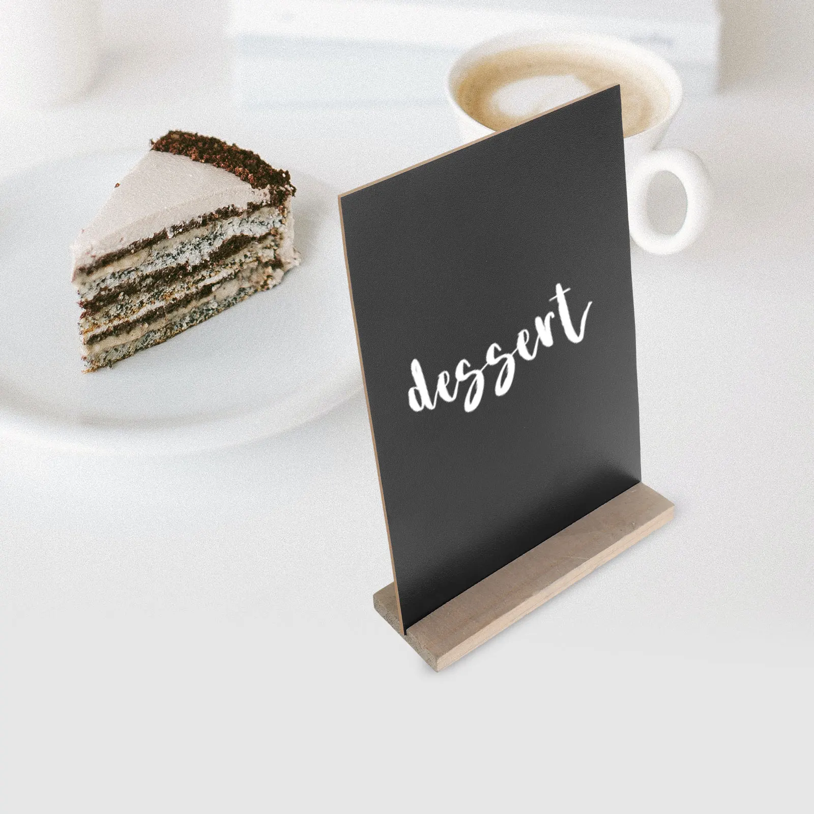 

Small Wooden Blackboard Rustic Decor Mini Chalkboards with Stands Counter Sign Tabletop Office