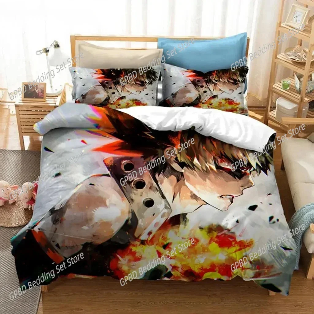 Anime My Hero Academia 3D Bedding Set Duvet Cover Pillowcases Single Twin Full Queen King Size Home Decor Quilt Boys Gift