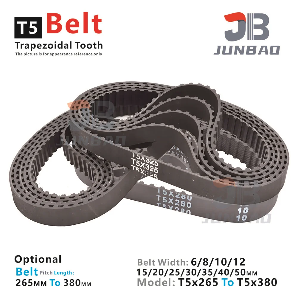 

Trapezoidal Tooth T5-Type Timing Belt Pitch Length LP=150MM To 260MM Width 6 8 10 12 15 20 25 To 50MM Synchronous Teethed Belt