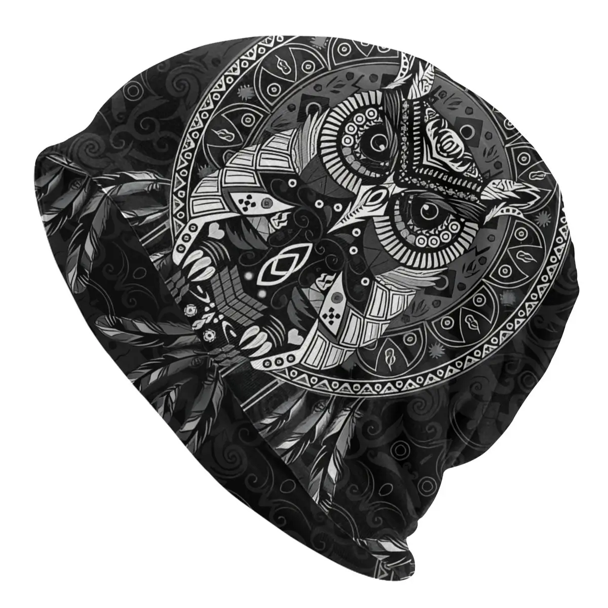 Owl Dream Catcher Thin Skullies Beanies Autumn Spring Caps For Men Women Ski Caps Bonnet Hats