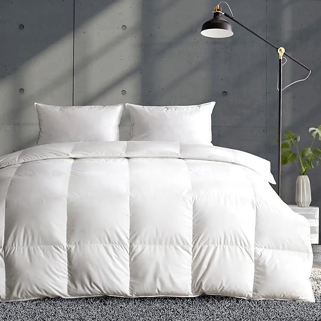 

Lightweight Down Feather Fibers Comforter Oversized King, Cooling Duvet Insert for Warm Weather -100% Organic Cotton, High Fill