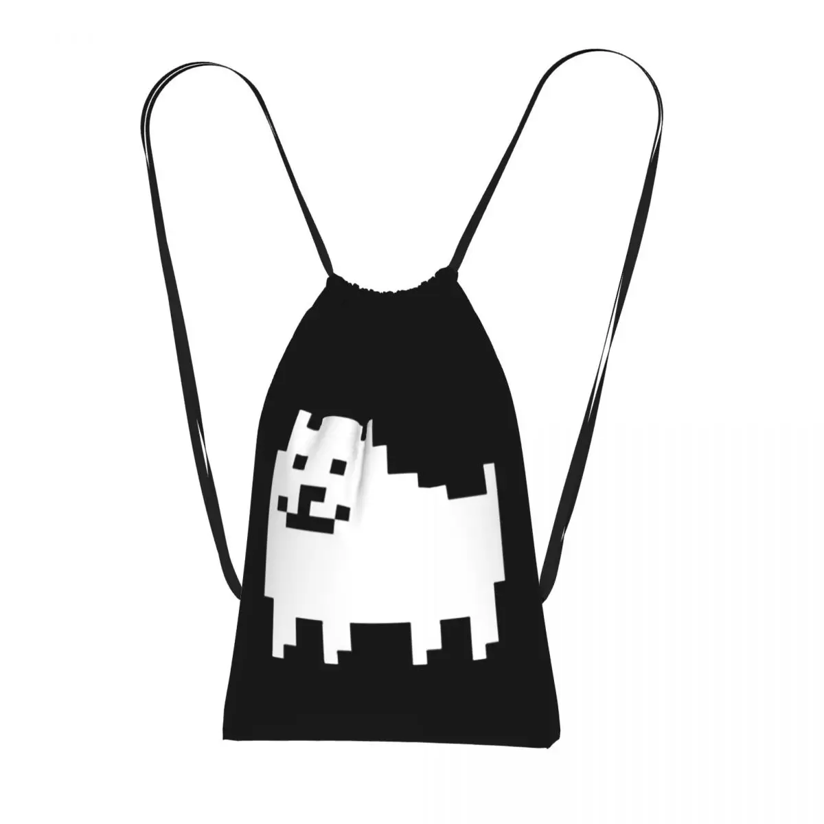 Undertale Annoying Dog Drawstring Backpack Sports Gym Bag Lightweight Foldable Storage Drawstring Bag for Men Women
