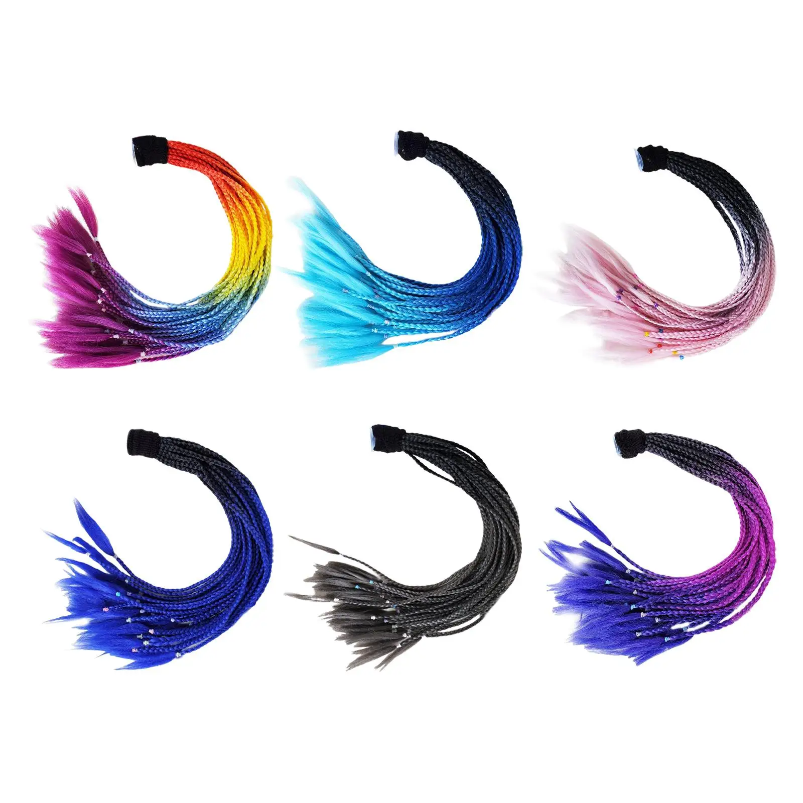 Helmet Pigtails Braids Punk Dreadlocks Ponytail Braid for Female Men