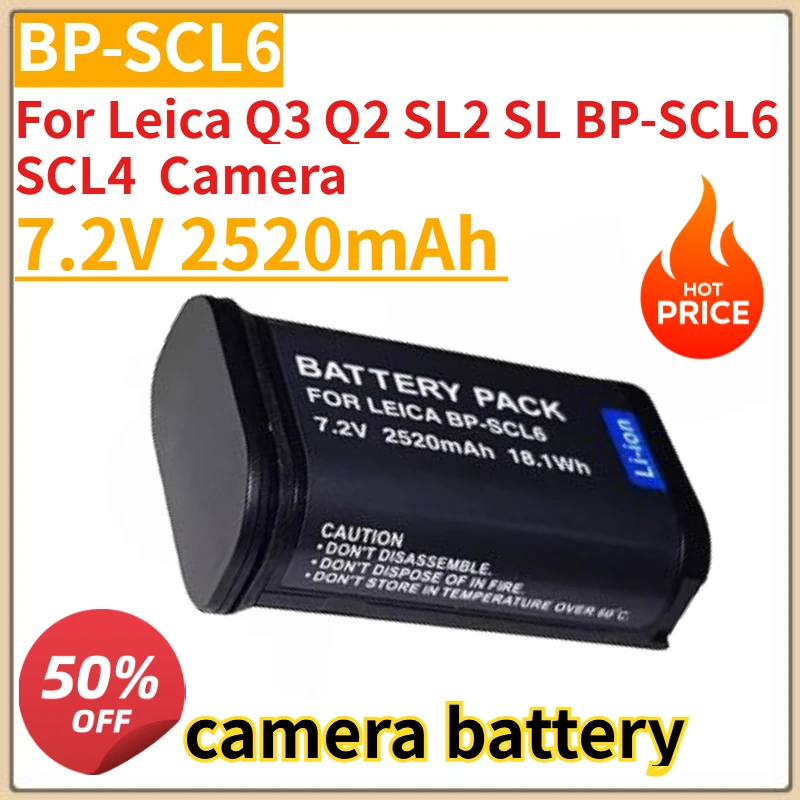 

High Quality New BP-SCL6 Replacement Battery 7.2V 2520mAh For Leica Q3 Q2 SL2 SL BP-SCL6 SCL4 Camera