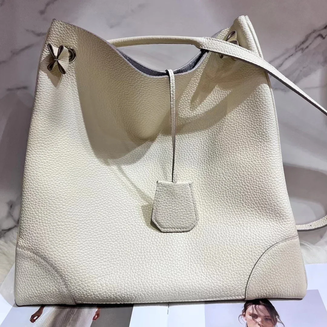 Genuine Leather Tote Bag for Women Soft Top Layer Cowhide Fashionable Crossbody Bag Versatile Single Shoulder Bag 2024 New