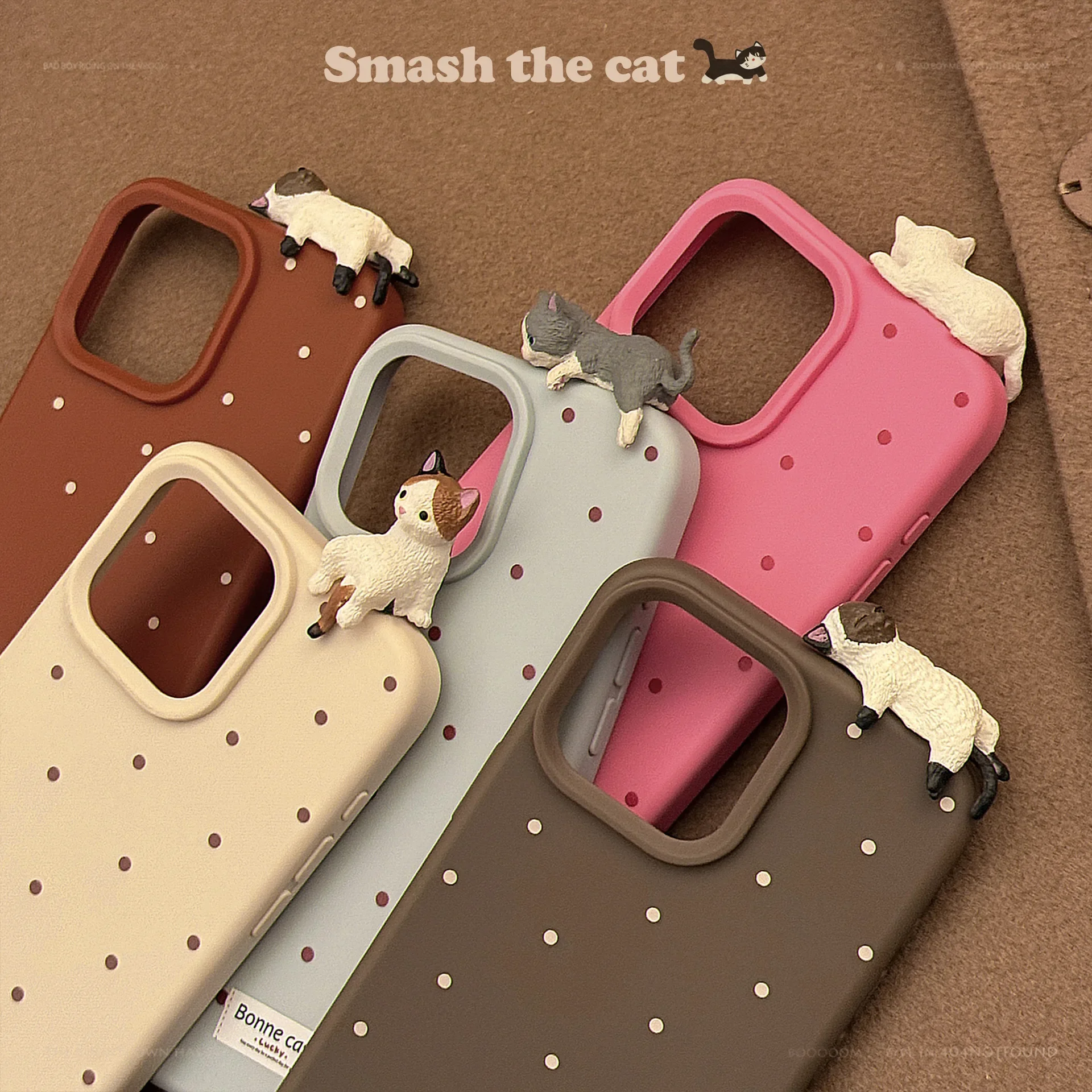 Gatito gato siamés muñeca gato persa lindo funda de teléfono para iPhone 17 16 15 14 13 Pro Max funda de lujo de dibujos animados suave a prueba de golpes