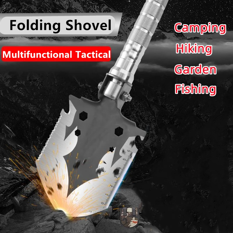 T50 Outdoor Multifunctional Folding Shovel Camping Hiking Fishing Folding Survival Shovel Military Tactical Shovel Gardening