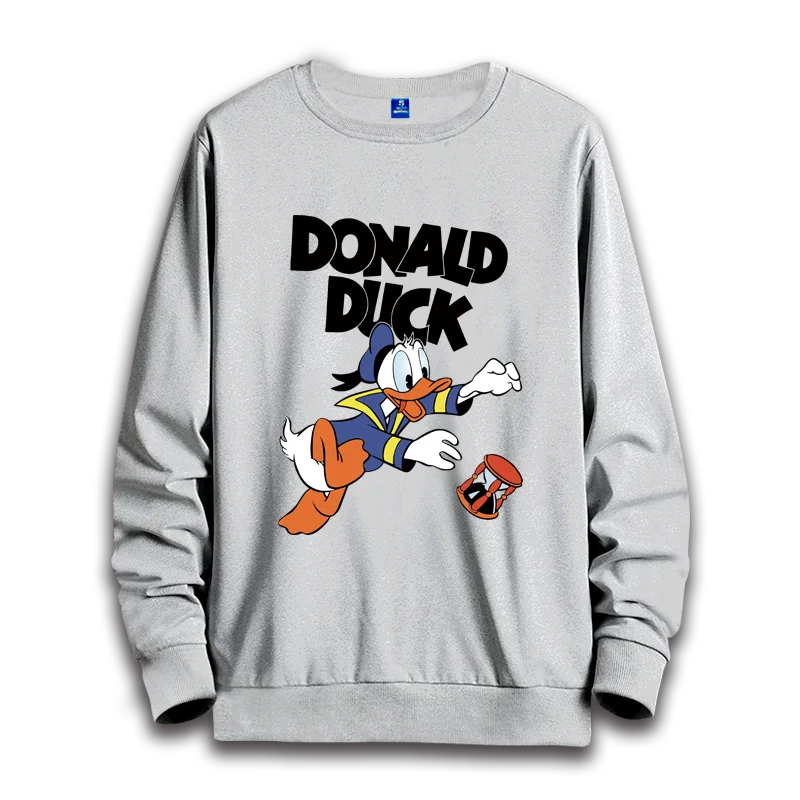 Donald Duck cartoon hoodie women\'s round neck hoodie long sleeved top couple casual top couple round neck long sleeved hoodie