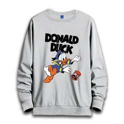 Donald Duck cartoon hoodie women's round neck hoodie long sleeved top couple casual top couple round neck long sleeved hoodie