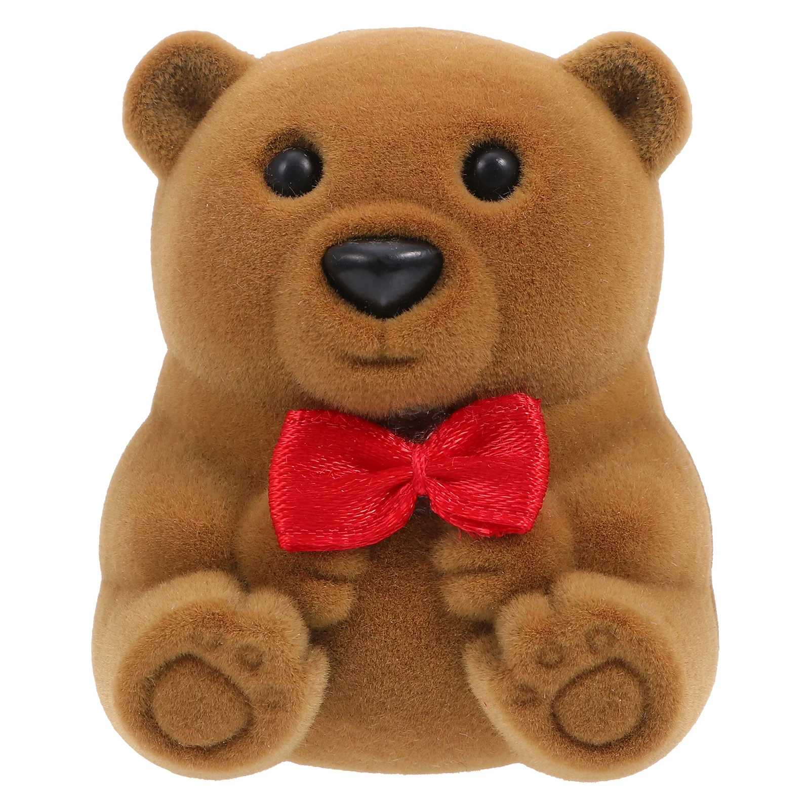 

Flannel Jewelry Box Bear Shape Ring Case Portable Storage Container for Wedding Anniversary Proposal Valentine Gifts