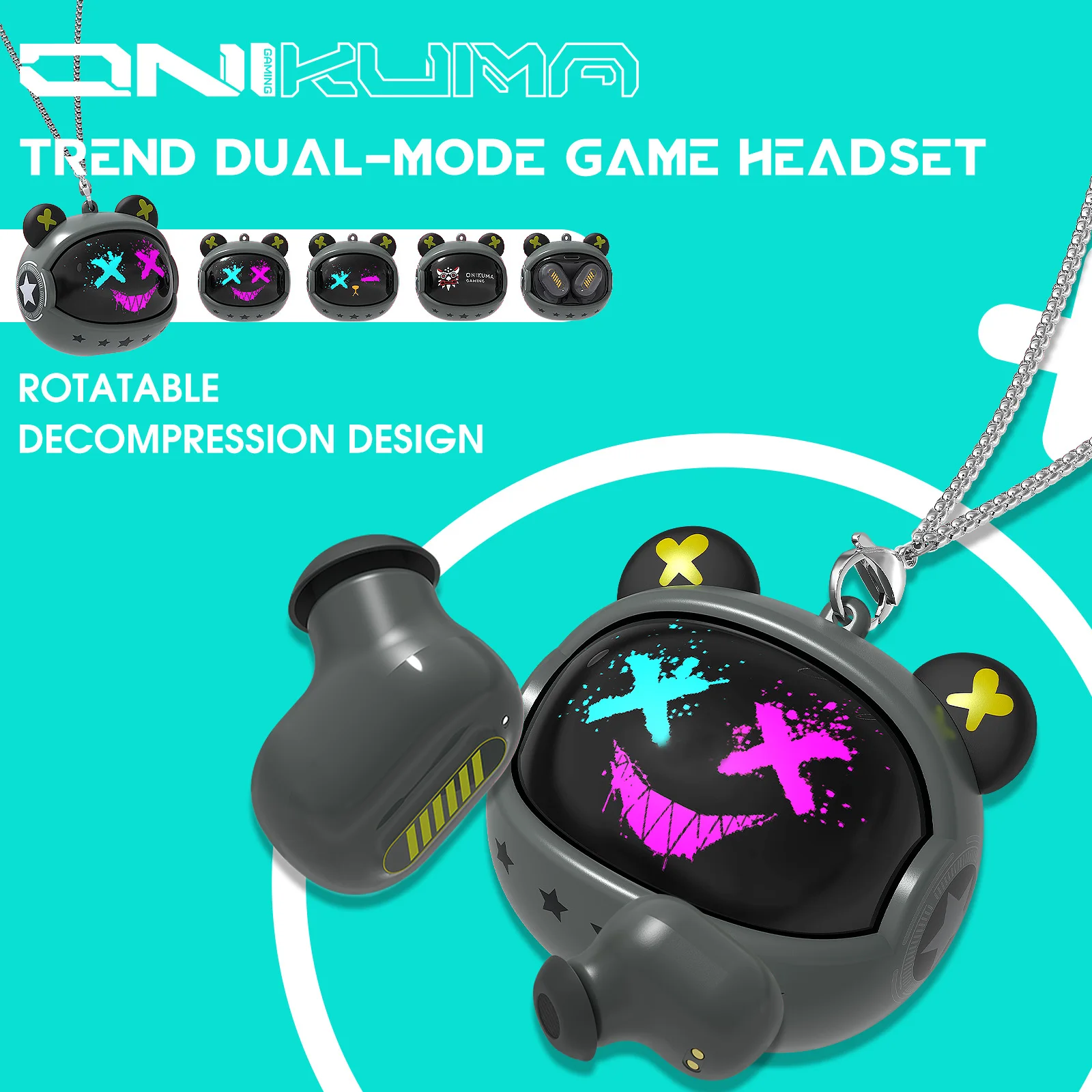 

ONIKUMA T20 In Ear TWS Wireless Compatibility Earphones V5.3 Hifi Shocking Sound Headphones Gaming Headset With Mic