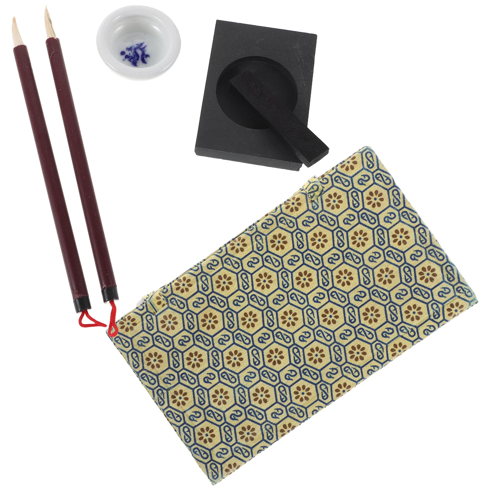 1Set Chinese Calligraphy Set Complete Beginner Kit Brush Ink Paper Ink Stone for Students Handwriting Calligraphy Practice