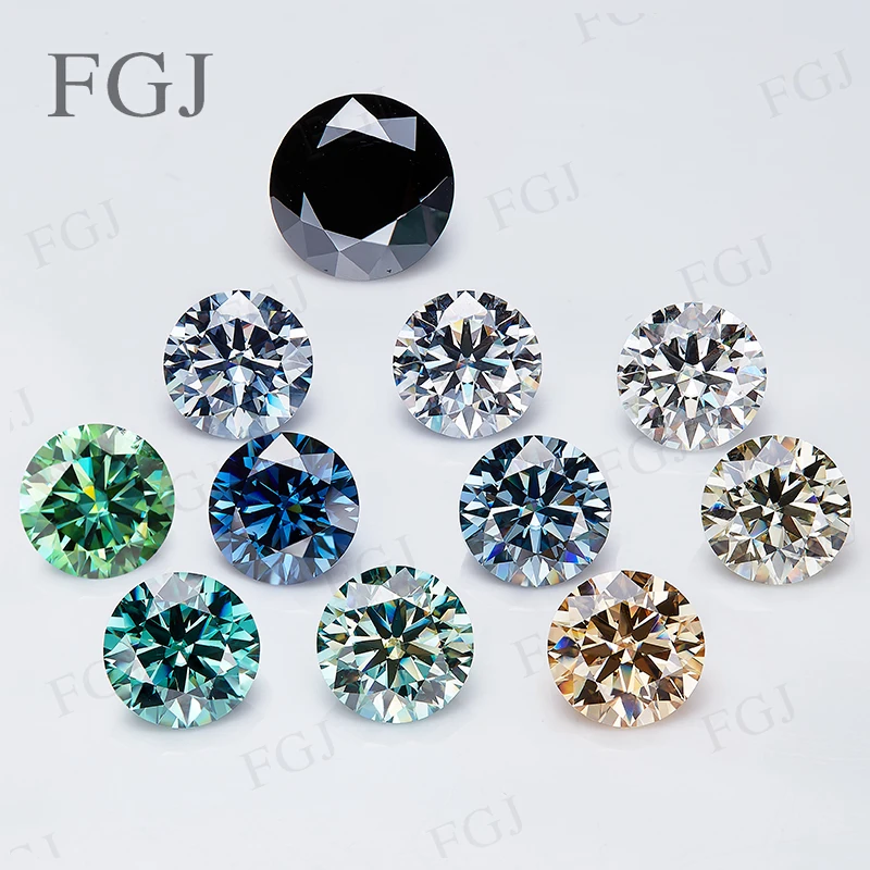 

Top Quality Moissanite Stone Wholesale Full Size 0.1ct-6ct Round Multicolor Loose Gemstone Beads VVS1 Excellent Cut with GRA