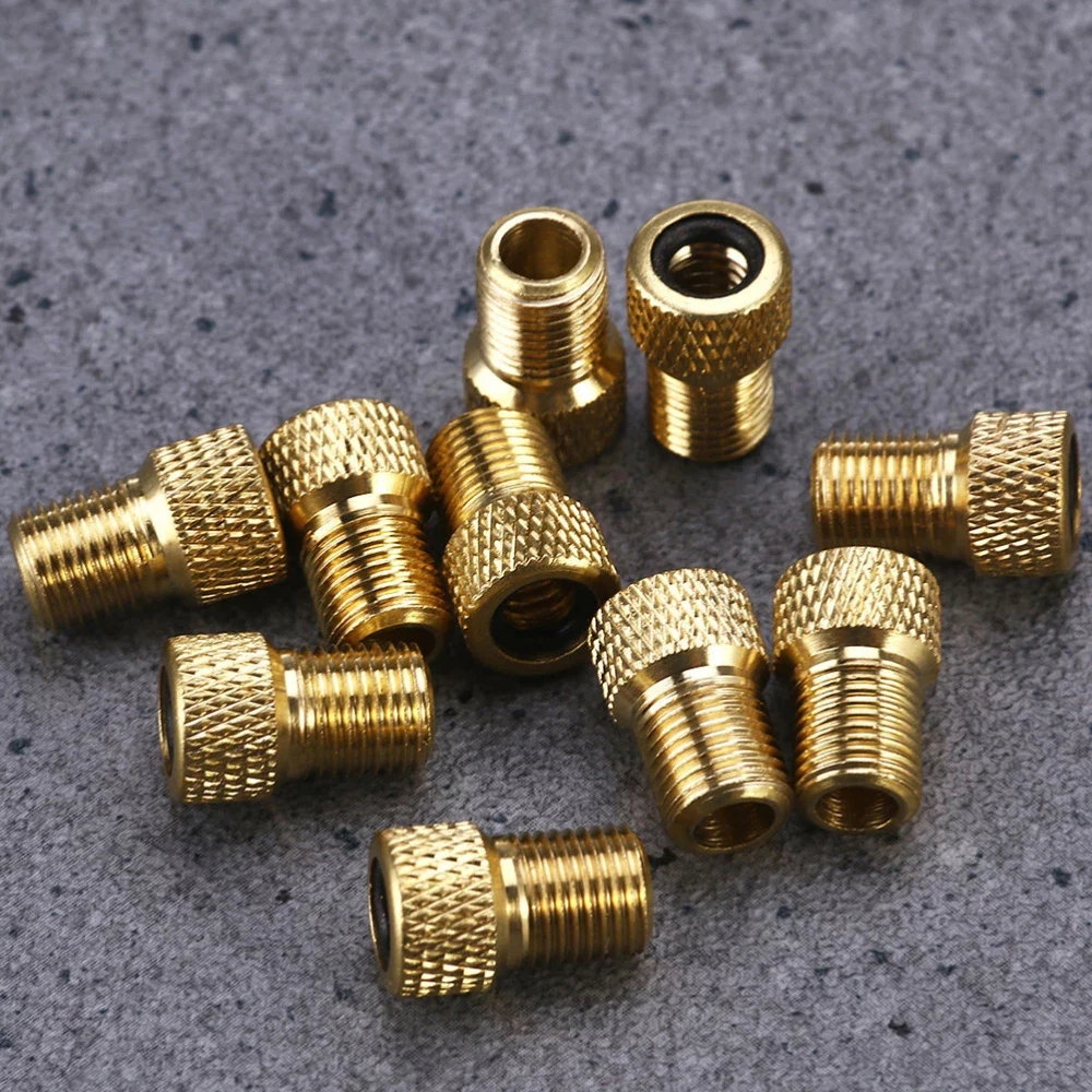 النحاس عجلة الإطارات نقل الطريق دراجة الغاز فوهة الدراجة الجبلية بريستا إلى مضخة شريدر تحويل صمام محول دراجة Punp أنبوب