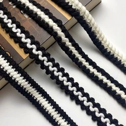 2cm Width Black Tweed Lace Diy Hand Woven High-quality Wool Clothing Sleeves and Neckline Decorative Sewing Accessories By Yard