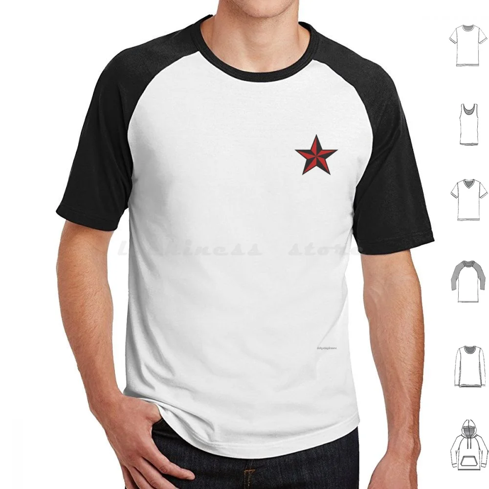 

Футболка Star 6xl Хлопковая крутая футболка Punk Star Star Sailor Pirate Sea Music Rebel Альтернативная альтернативная футболка со звездами Красный Черный Разное анархия