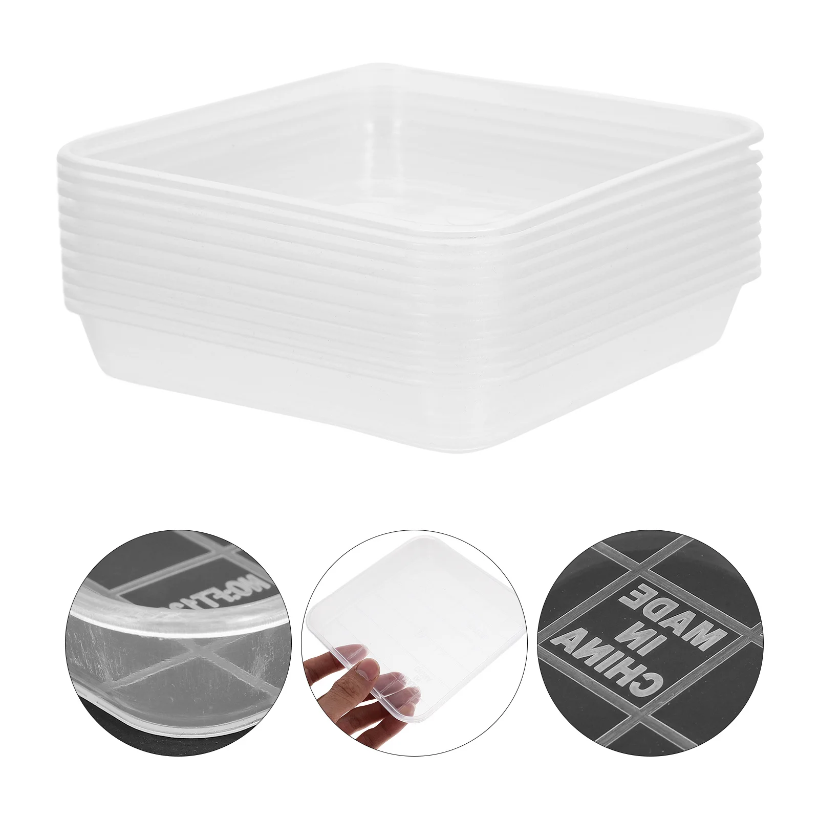 

10pcs Plant Pot Tray Square Drip Trays For Indoor Outdoor Plants Water Drainage Saucer Potted Flower Base Plastic