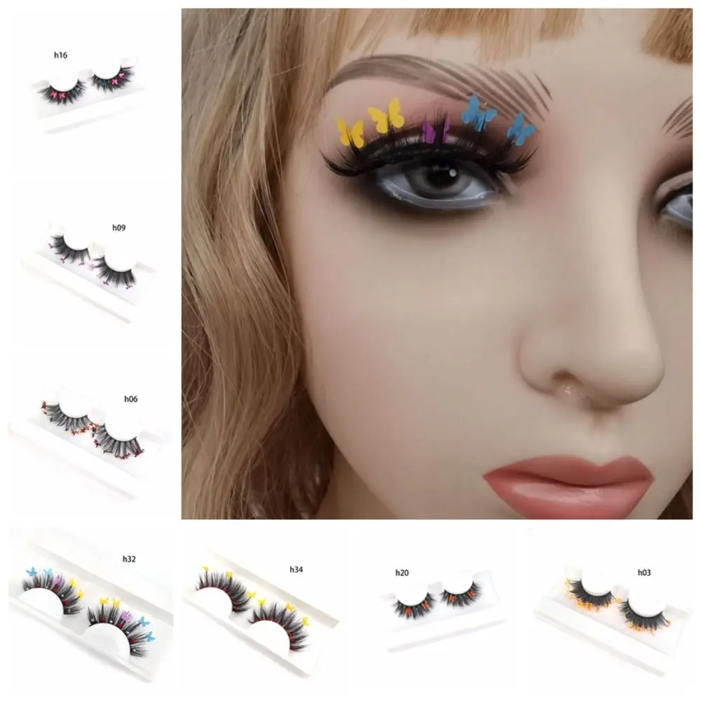 Simulation Flauschige Schmetterling Wimpern Glitter Wiederverwendbare 5D Nerz Wimpern Einteilige Comics Cosplay Falsche Wimpern Frauen
