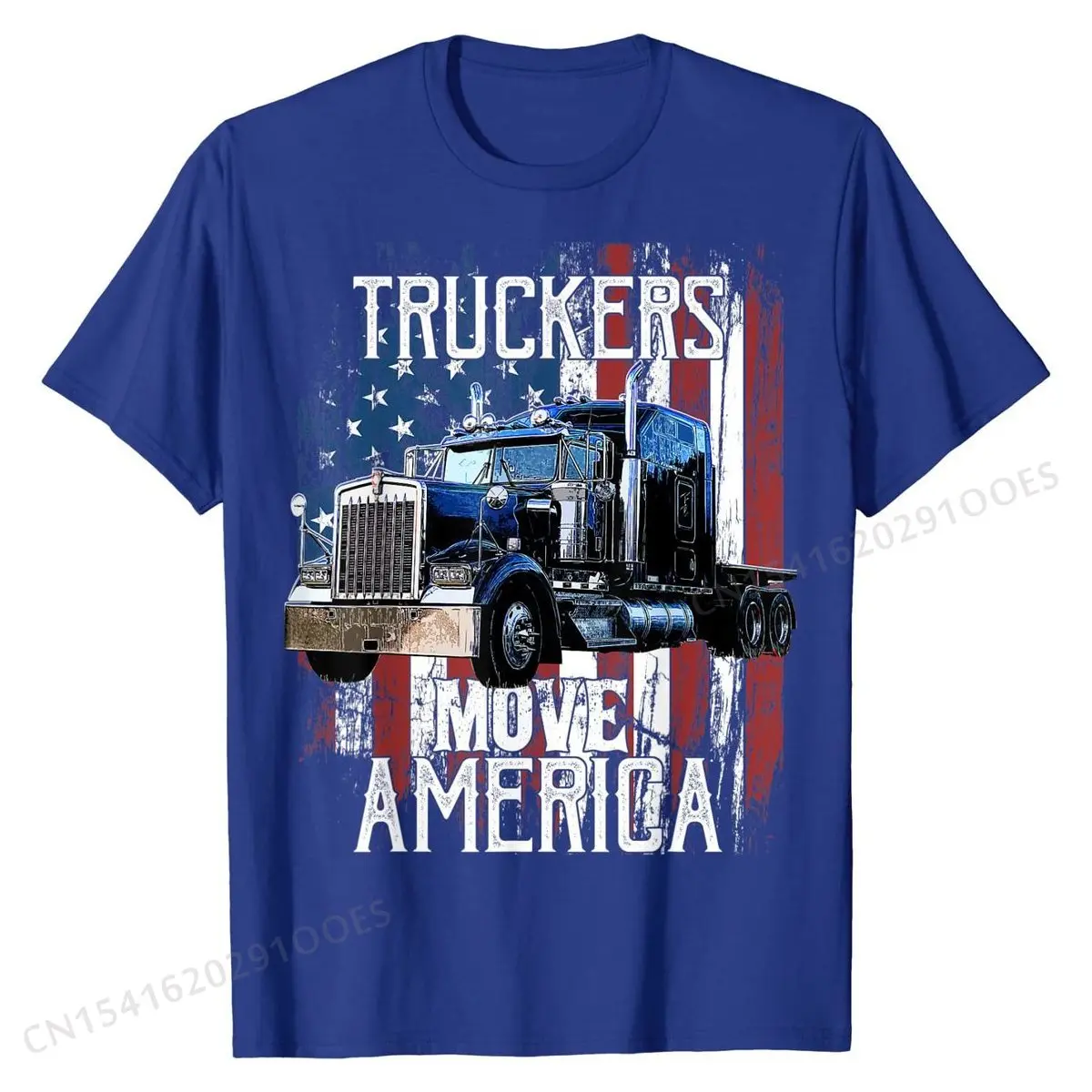 Trucker American Flag Truck Driver Shirt Truck Driver Gift T-Shirt Funny Men T Shirt Cotton Tops Tees Custom