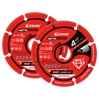 EZARC Diamond Cut Off Wheel 4.5 inch - 100X Longer Life, 5000+ Cuts for Metal, Rebar, Steel, Aluminum - Dry Cutting Discs