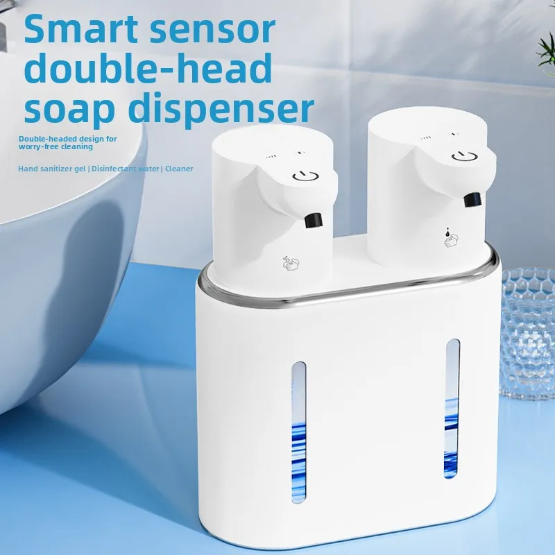 

Новый автоматический сенсорный дозатор мыла, электрическая машина для пены, настенная машина для дезинфицирующего средства для рук с двойной головкой