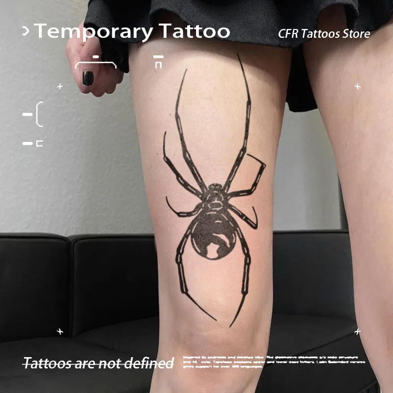 Sexy Large Spider Herbal Juice Tattoo Sticker Women Man Halloween Tatouage Sexuele Temporary Tattoo Waterproof Tatuaje Party Y2K