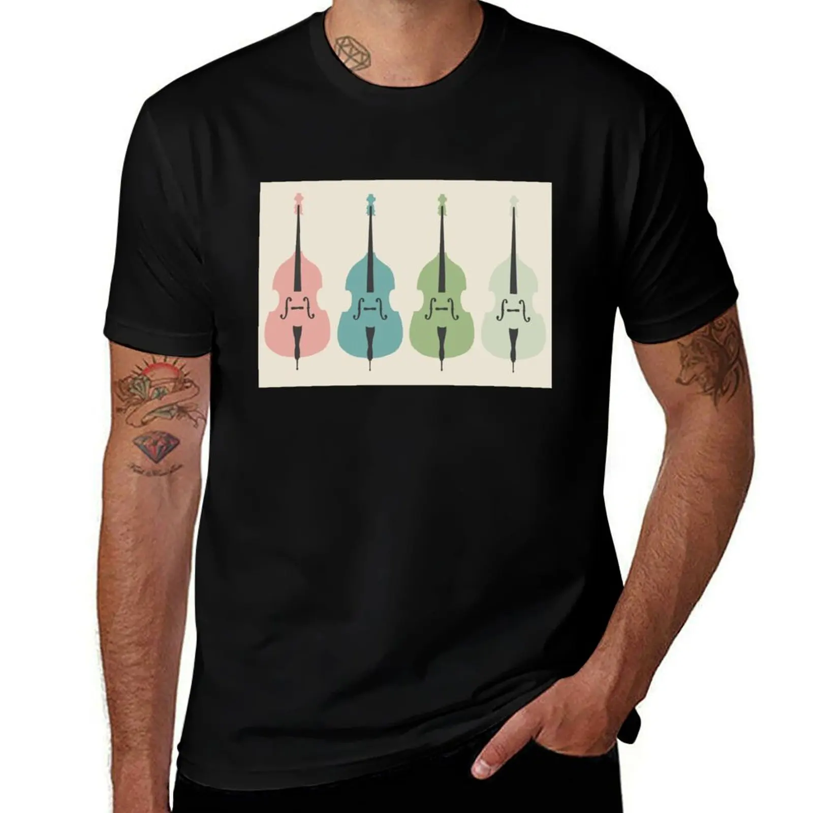 Double Bass Blues T-Shirt plain blanks heavyweights Men's t-shirts