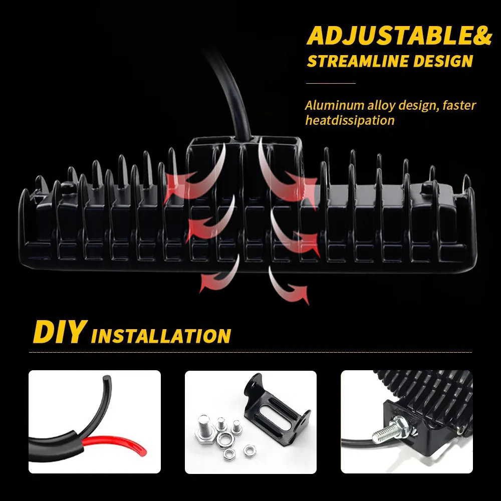1Pcs Car Work Light LED Bar 16smd  LED Worklight Bar Offroad SUV ATV Tractor Boat Trucks Excavator 12V led Combo Beam view 5
