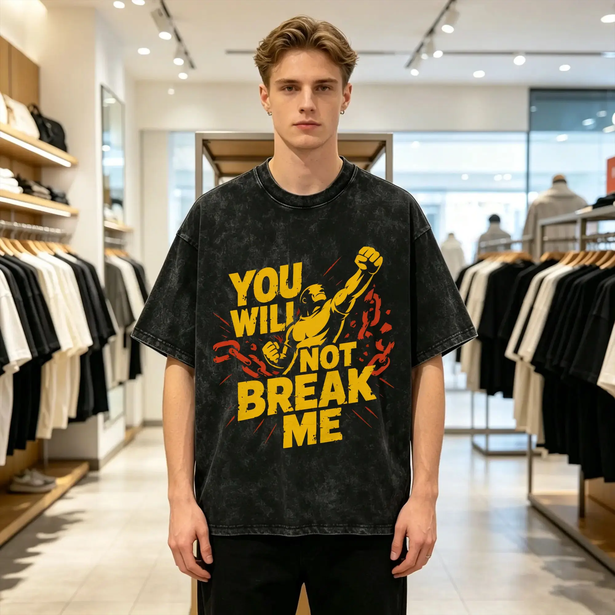 You Will Not Break Me T Shirt Men Cotton Vintage T-Shirts Round Collar Dungeon Crawler Carl  Tees Short Sleeve Tops