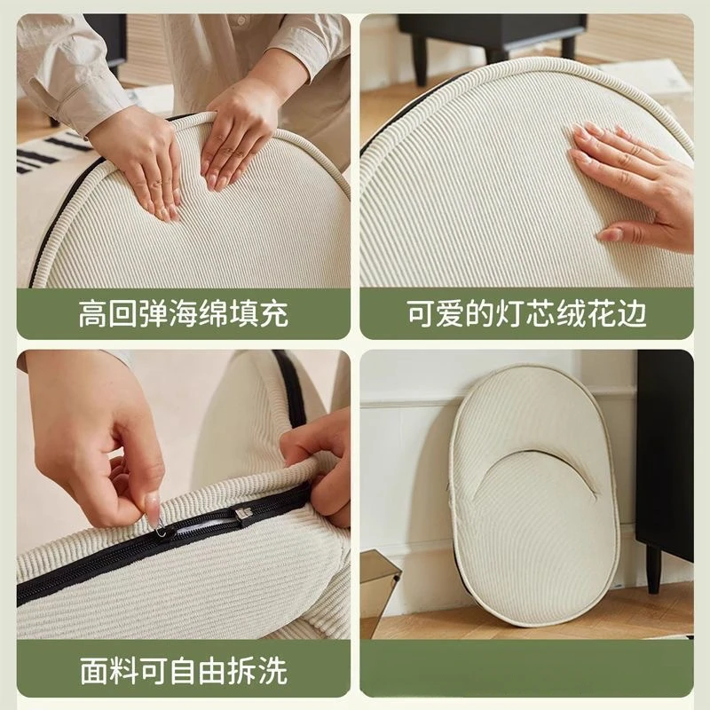 Bay Window Foldable Fabric Sofa Stool, Tatami Floor, Portable Reading Cushion Chair Bedroom & Balcony