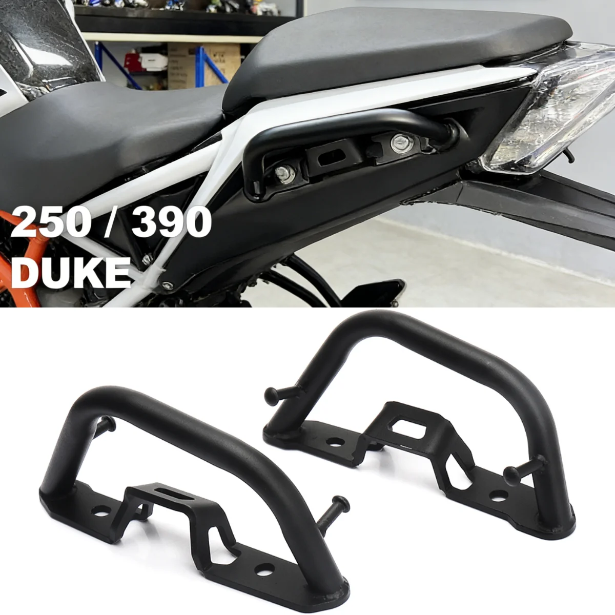 

New Motorcycle Armrest Rear Seat Grab Bars Passenger Handle Hand Grip Backseat Arm Rest For 390Duke 250Duke 250 Duke 390 DUKE