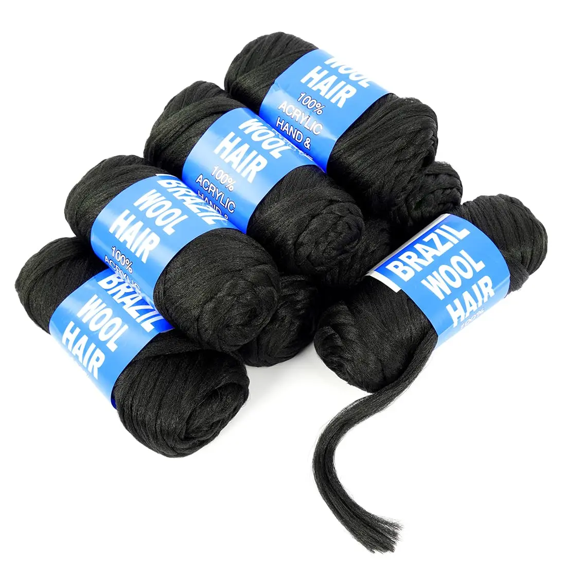 70g/Roll Brazilian Wool Hair African Yarn Braiding Hair Extension Synthetic Crochet Hair for Afro Senegalese Twist Knitting Hair