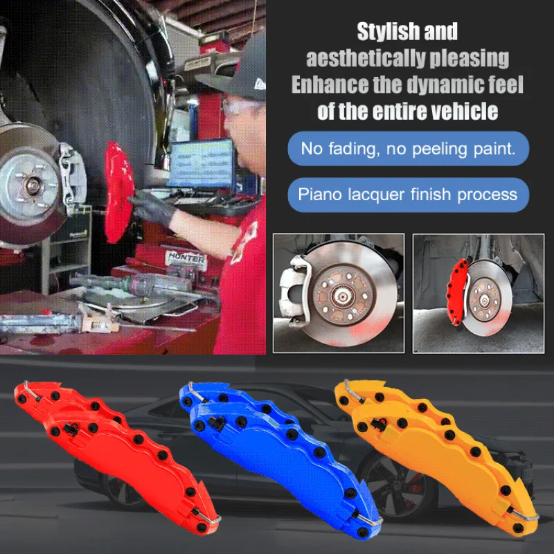 Car Brake Wheel Upgrade Caliper Cover Car Aluminum Brake Caliper Protector Cover 3D Aluminum Car Styling Metal Caliper Cover Kit