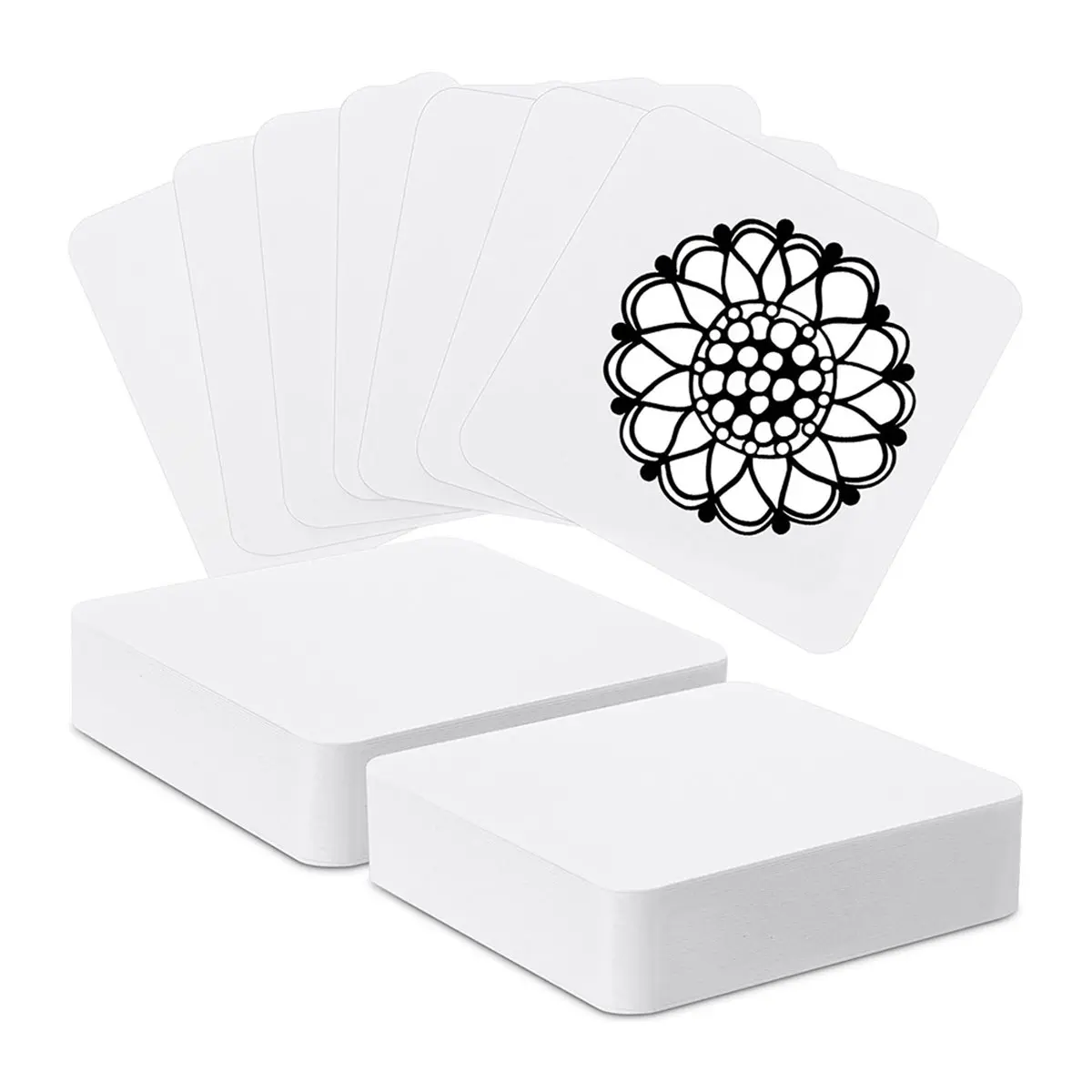 A75K 100 Pcs Artist'S Tiles 3.5'' X 3.5'' Square White Paper Tiles Drawing Supplies for Calligrapher Watercolor Sketch