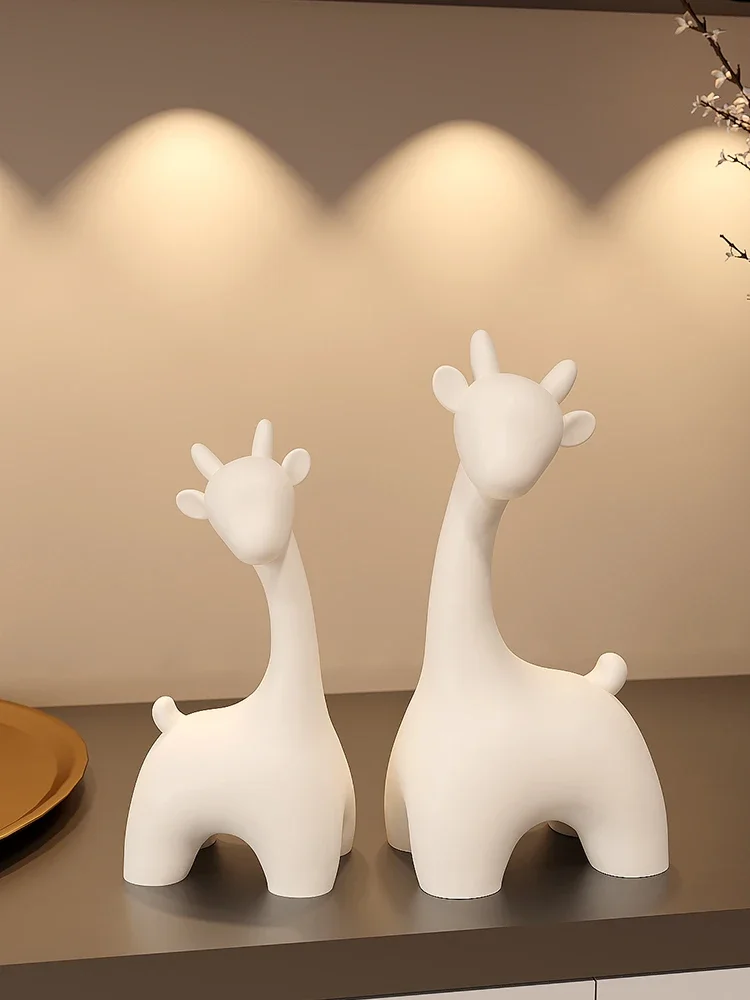 

Creative Deer Cute Giraffe Living Room TV Cabinet Decorative Item Kawaii Home Decor