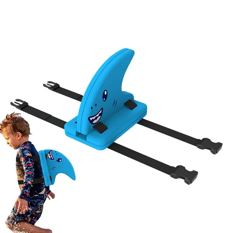 Kid Swimming Tranning Aid Shark Fin Back Float Board EVA Foam Safety Floating Board With Adjustable Belt Fin-Shaped Swimming Aid
