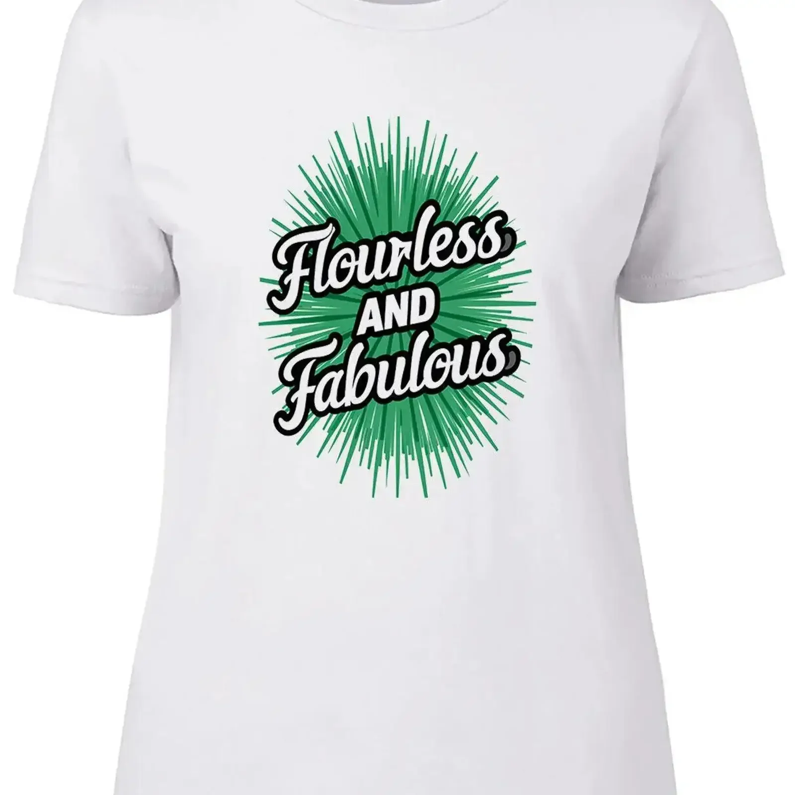 

Flourless and Fabulous Womens T Shirt Wheat Free Life Ladies vintage Washed homme Casual Stylish designer clothes Unisex