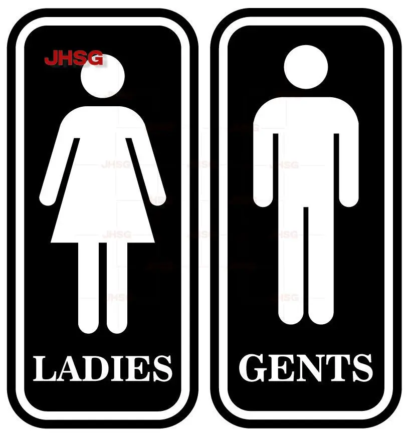 

LADIES GENTS Sign Symbol Wall Decal Sticker Vinyl MALE FEMALE MENS Toilet