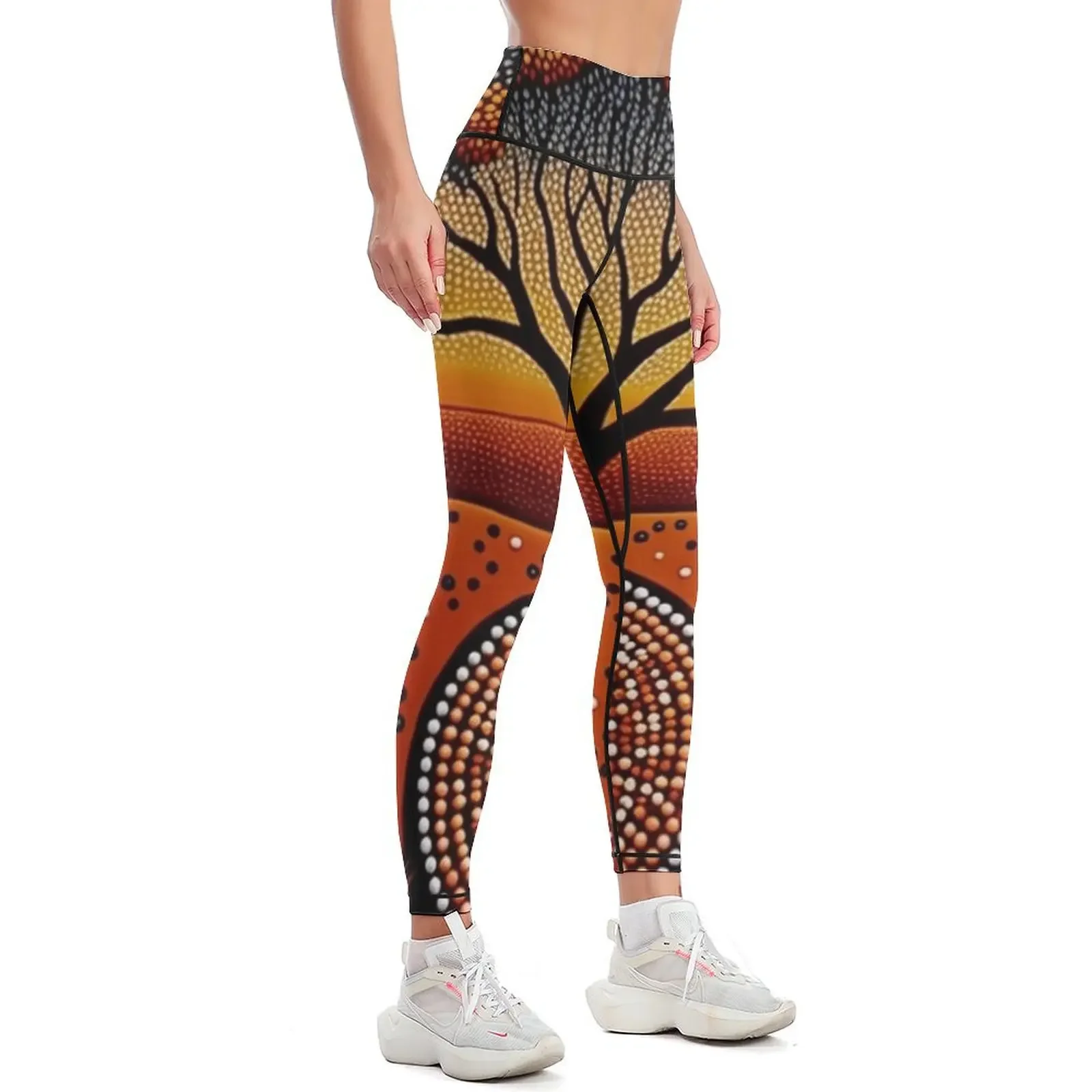 Native Australian, Aborigian dot painting Leggings sportswear for gym gym womans Womens Leggings