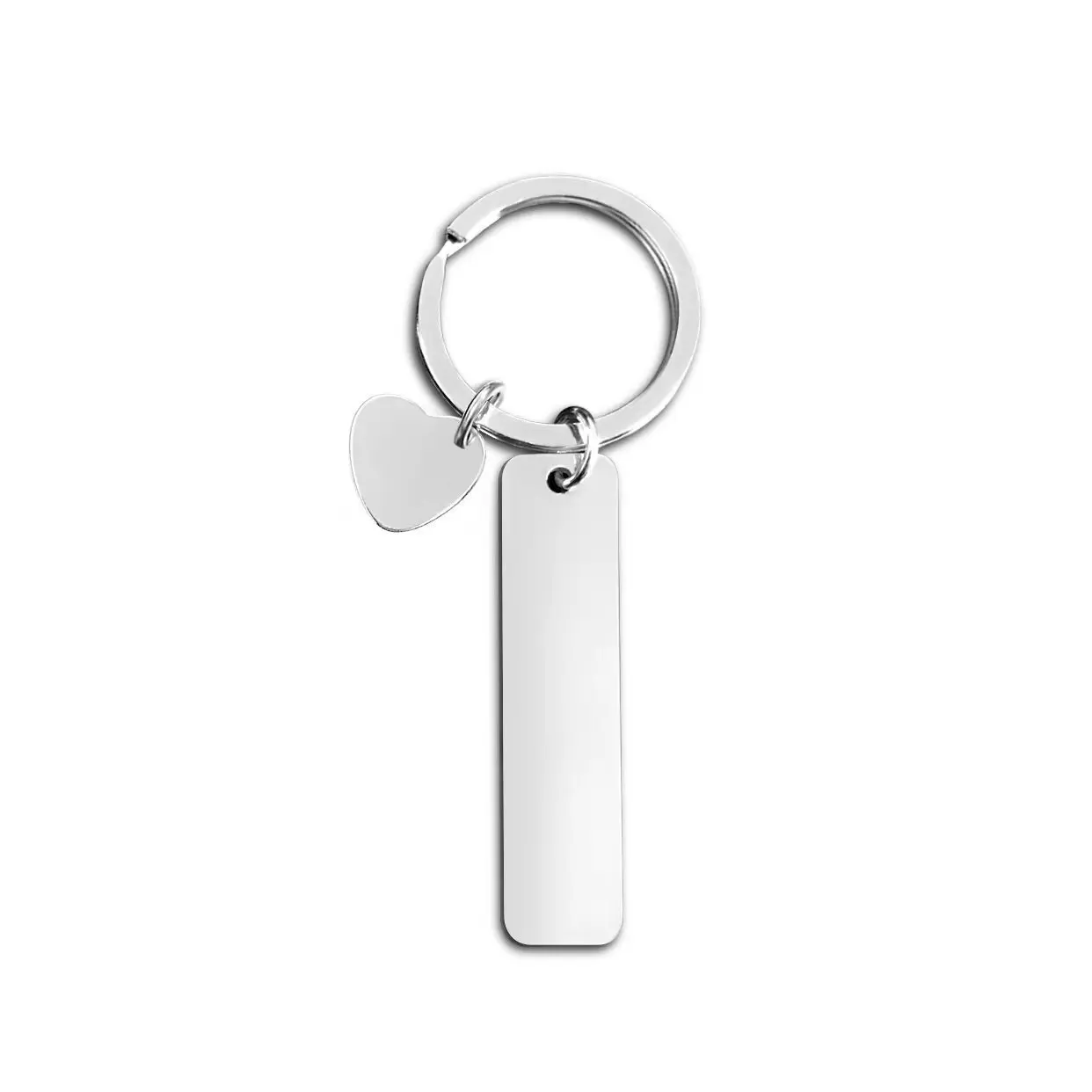 Picture 3: Rectangular Hang Tag Metal Key Ring Stainless Steel  Keychain