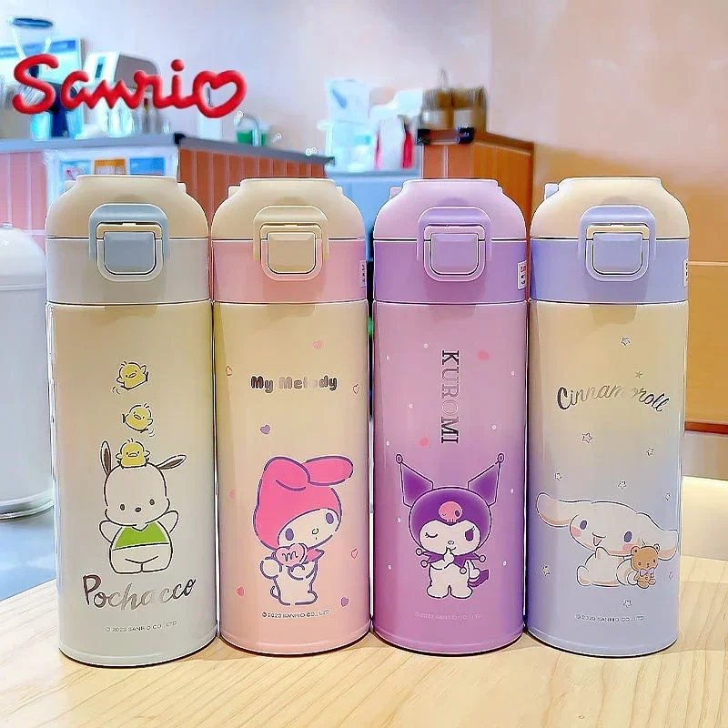 Sanrio nowa kreskówka Kuromi słodka melodia moja melodia Cinnamoroll dla dzieci 316 ze stali nierdzewnej przenośne kubek termiczny o dużej pojemności