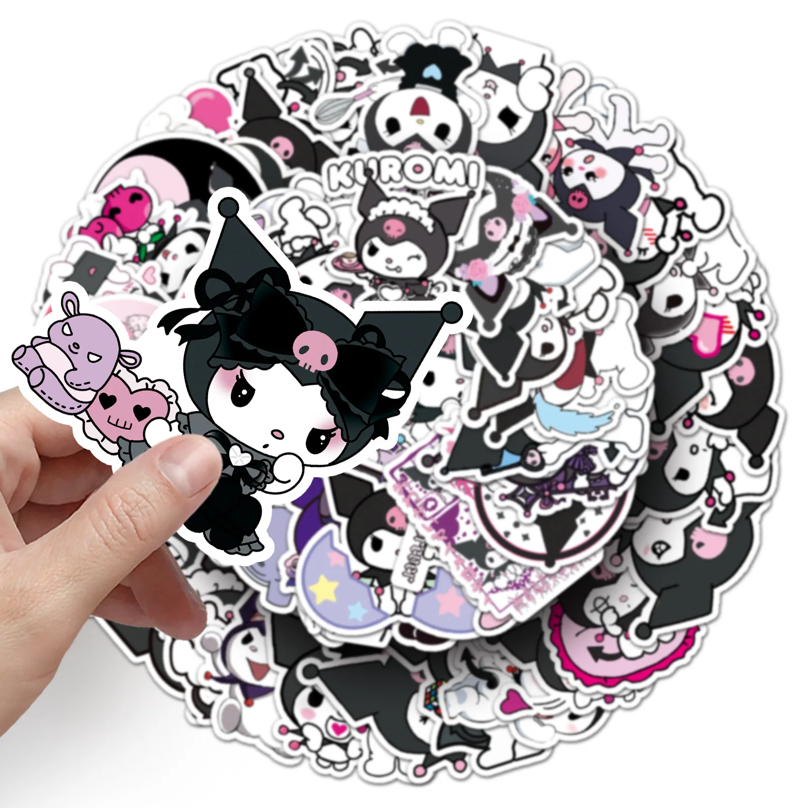 100Pcs Sanrio Kuromi Anime Cartoon Stickers Kawaii Graffiti Decal For Skateboard Bicycle Guitar Laptop Stickers Girls Toy Gift - view 6