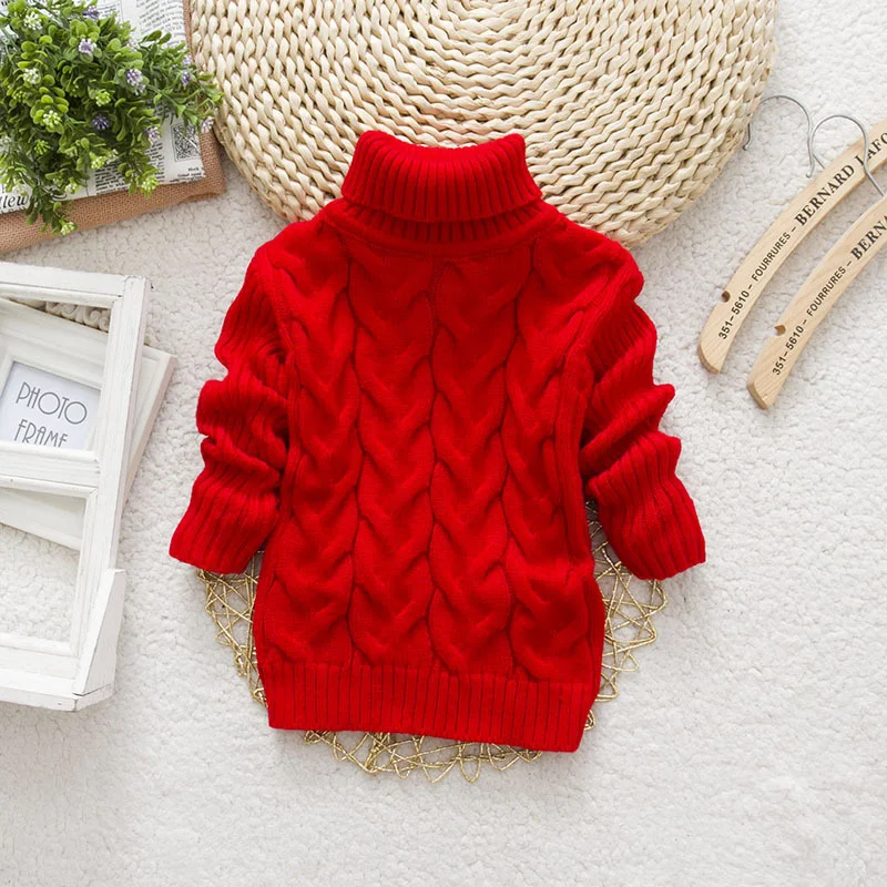 Girls Sweater Wool Coat Kids Tops Knitting 2024 Cheap Thicken Warm Winter Autumn School Pullover Christmas Gift Children's Cloth