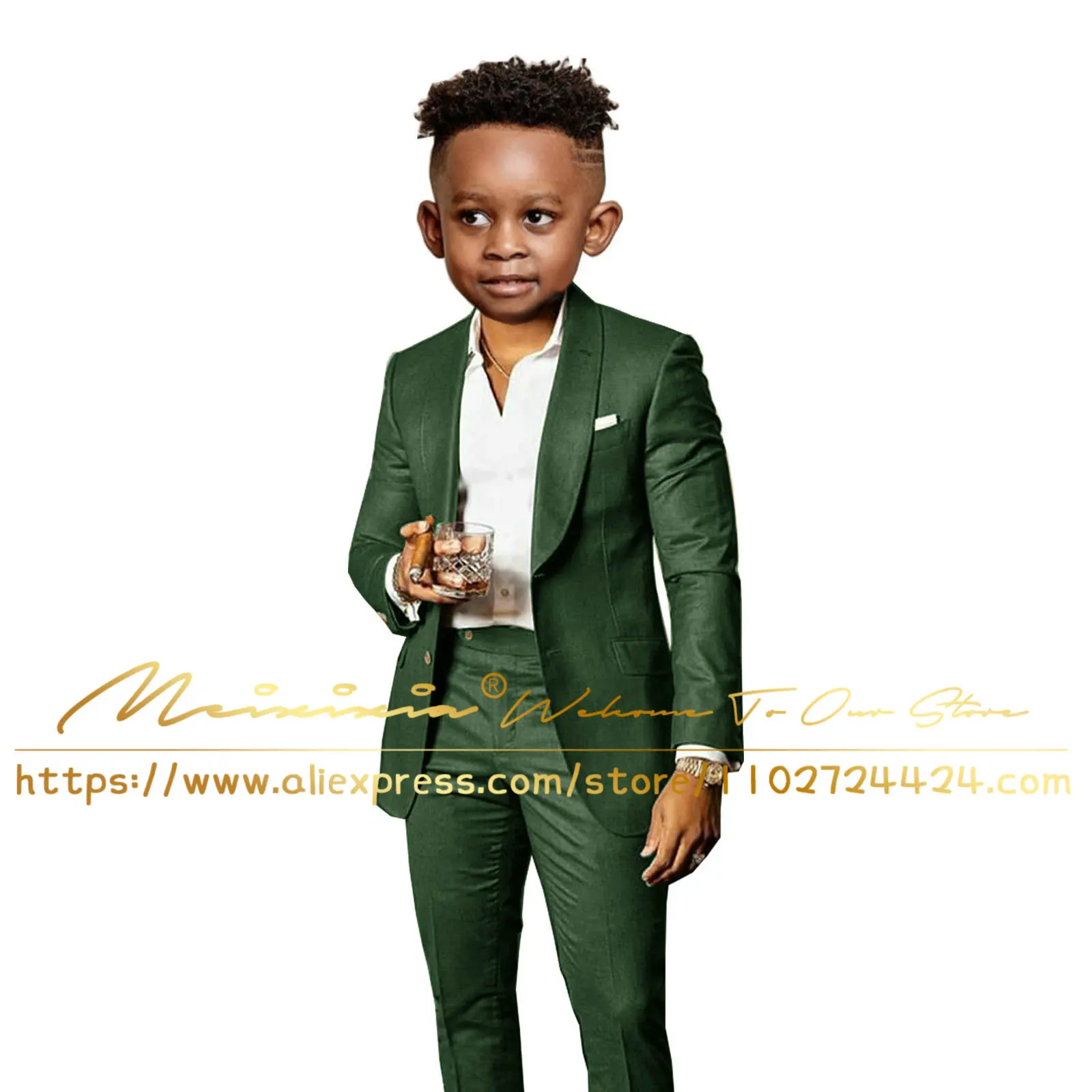 Brown Boys Suits for Wedding 2 Pieces Formal Suit Single Breasted Blazer Jacket Pants Outfits Kids Birthday Gift Custom Homme