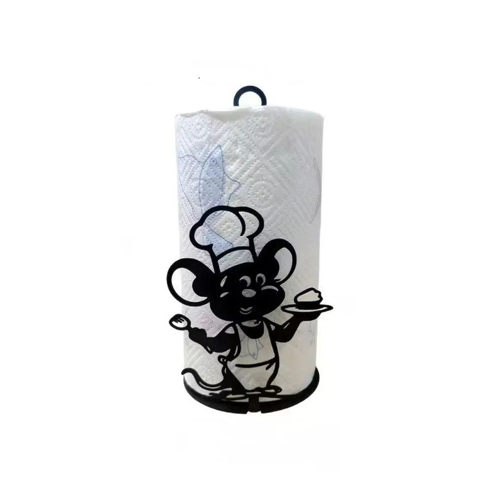 Tree Flower Christmas Tissue Holder Wooden Cat Dog Roll Paper Towel Holder Home Decor Desk Ornament Vertical Napkins Rack