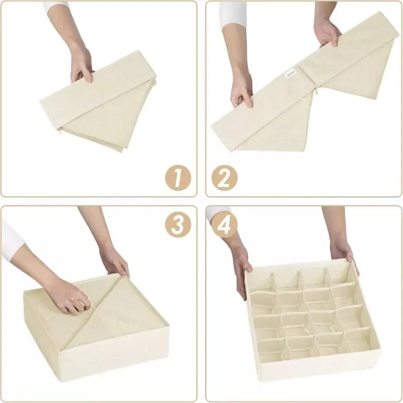 4/1 قطعة صناديق تنظيم الأدراج قابلة للطي صندوق تخزين غير منسوج الملابس المنظم صناديق خزانة منظم للملابس الداخلية الصدرية الجوارب