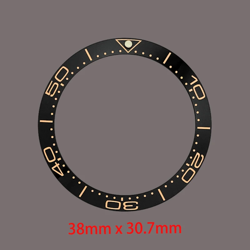 Anillo de inserción de bisel de cerámica inclinable de 38mm × 30,7mm para GMT SKX007 SRPD SUB caja de reloj calibre NH35 NH36 piezas de anillos de bisel