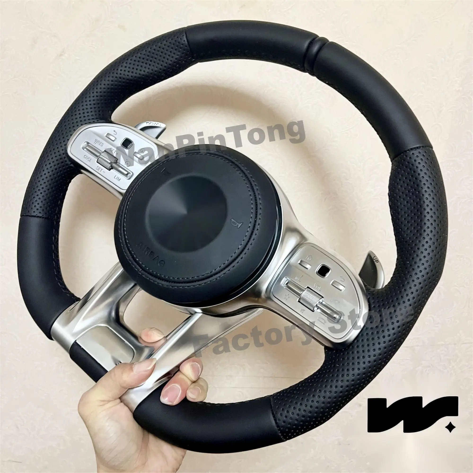 For AMG Steering Wheel for Mercedes-Benz A/B/C/E/S Class GRA GLB GLC GLE GLS 05-24 Universal steering wheel for all models