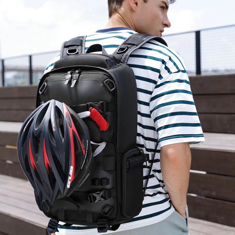 

Motorcycle bicycle waterproof helmet bag cycling bag outdoor hiking basketball backpack travel bag large capacity