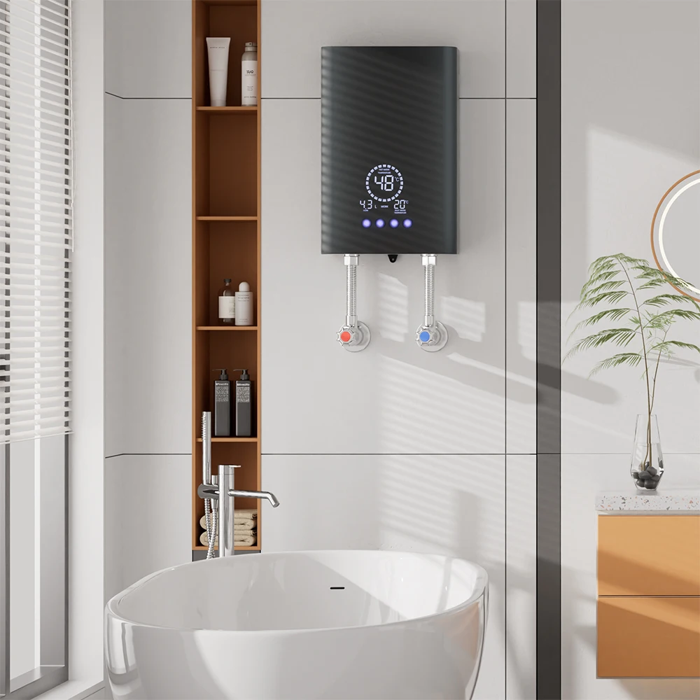 Scaldabagno istantaneo 110V/220V Bagno Cucina Scaldabagno elettrico a parete Scaldabagno senza serbatoio con controllo vocale